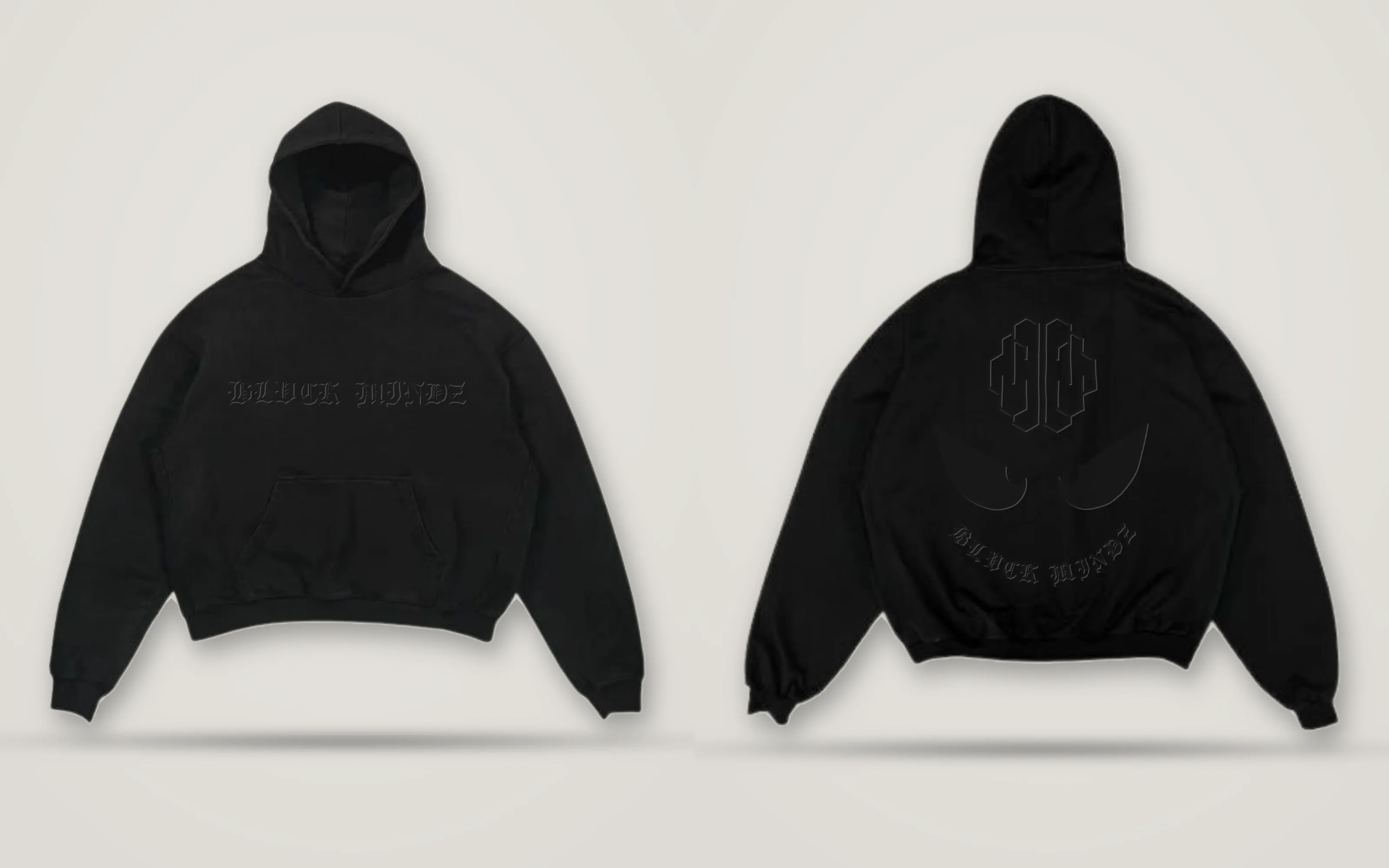 Moletom oversized · all black BLVCK MINDZ, O mesmo moletom em tom sobre tom.